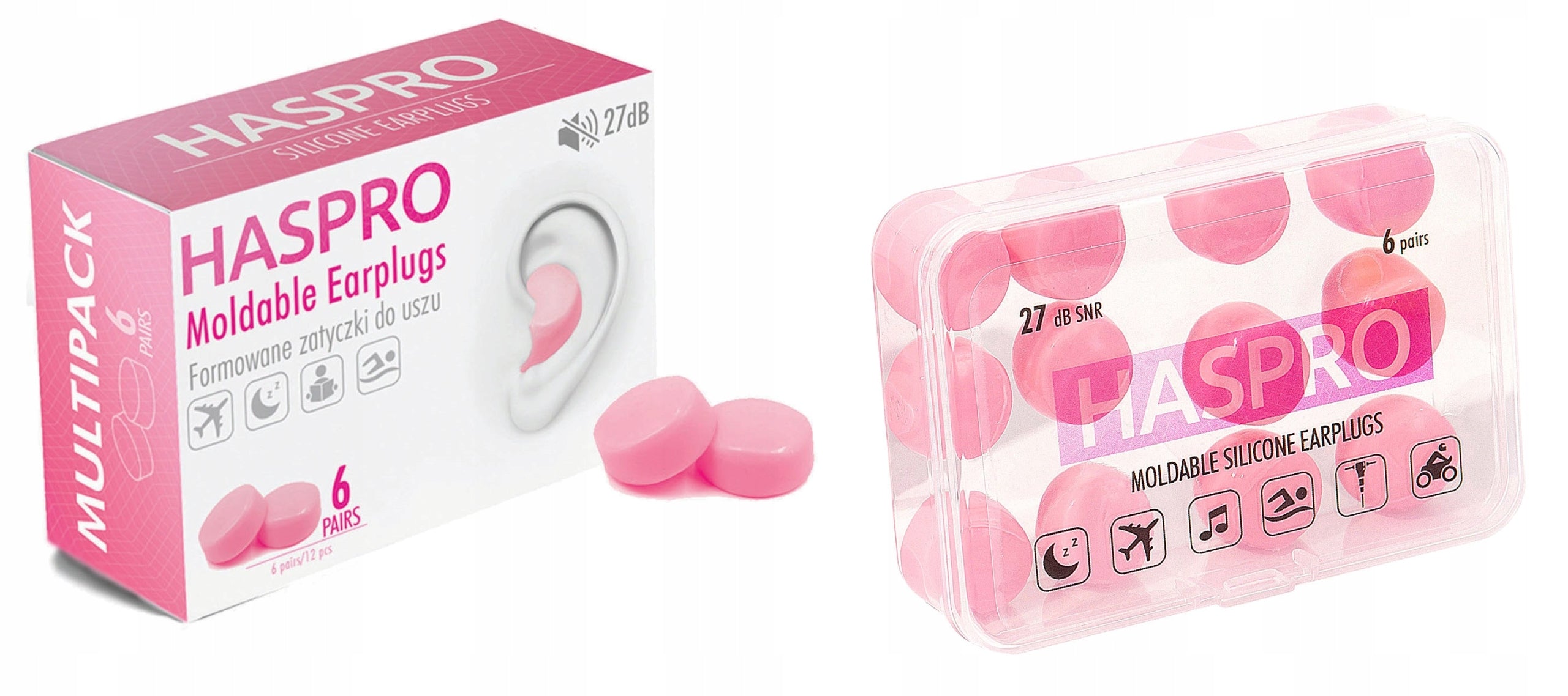Ear Plugs Stoppers Haspro Universal 6 Pairs Packaging status original