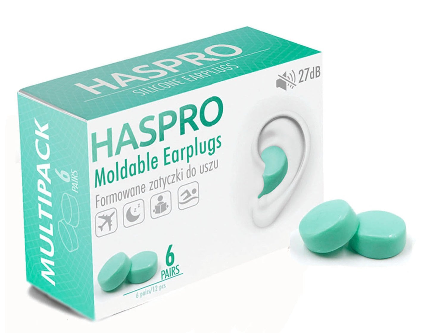 Ear Plugs Stoppers MAGROS Moldable Wax Universal 6 Pairs