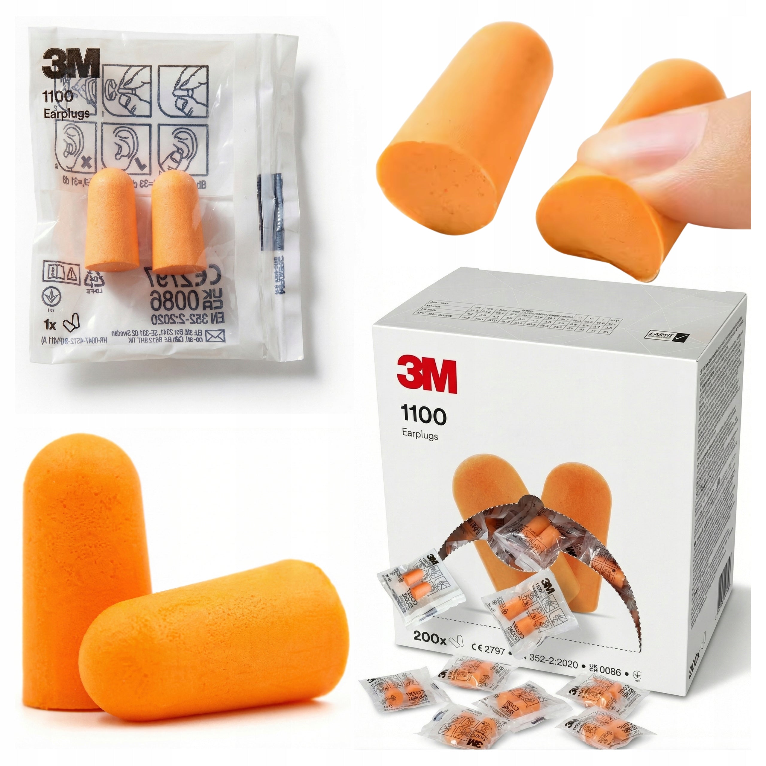 Earplugs Stoppers Noise Cancelling Inserts 100 Inserts 100 Pairs