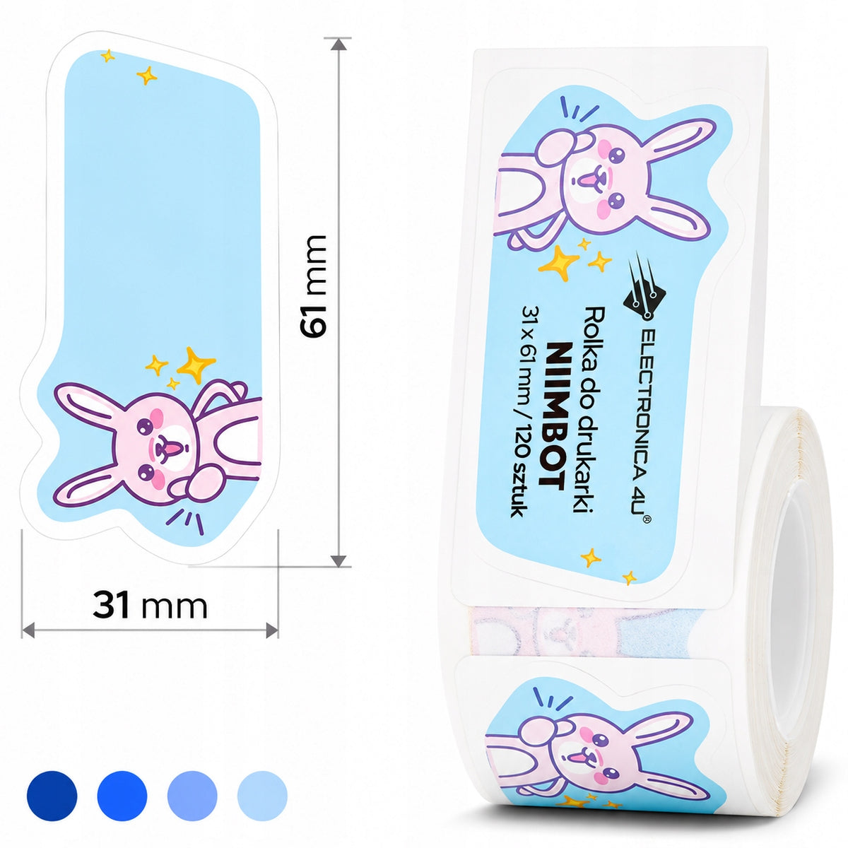 Easter Bunny Sticker Labels for Niimbot B1 B4 B21 B3S B31 31x61