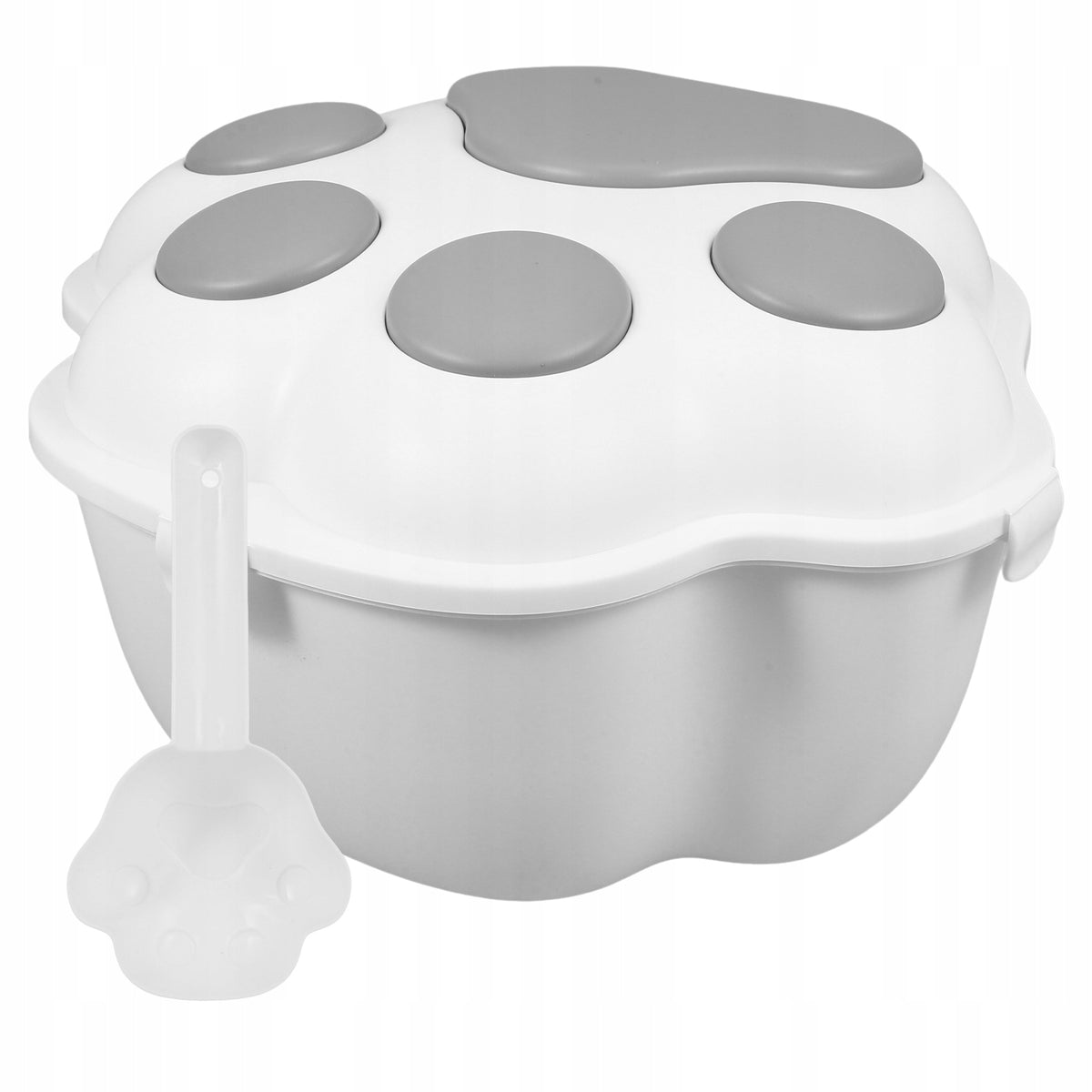 Easy-Clean Grey Pet Food Storage Container with Lid