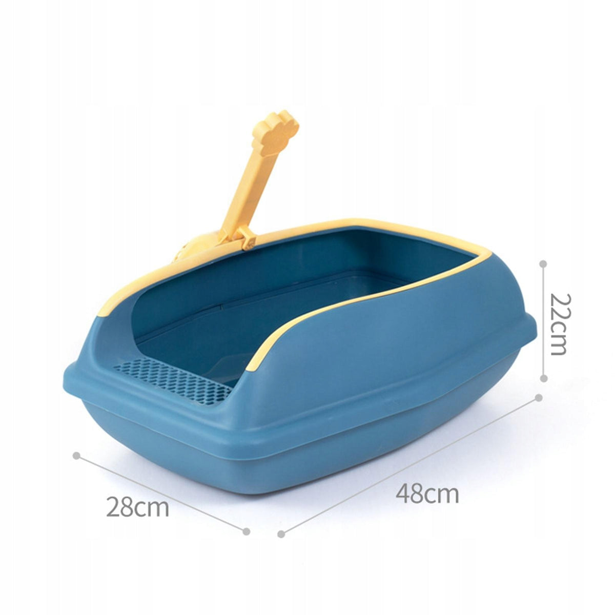 Easy Entry Cat Litter Box with High Rim, Removable PP Toilet, L Blue Manufacturer code 02664065795