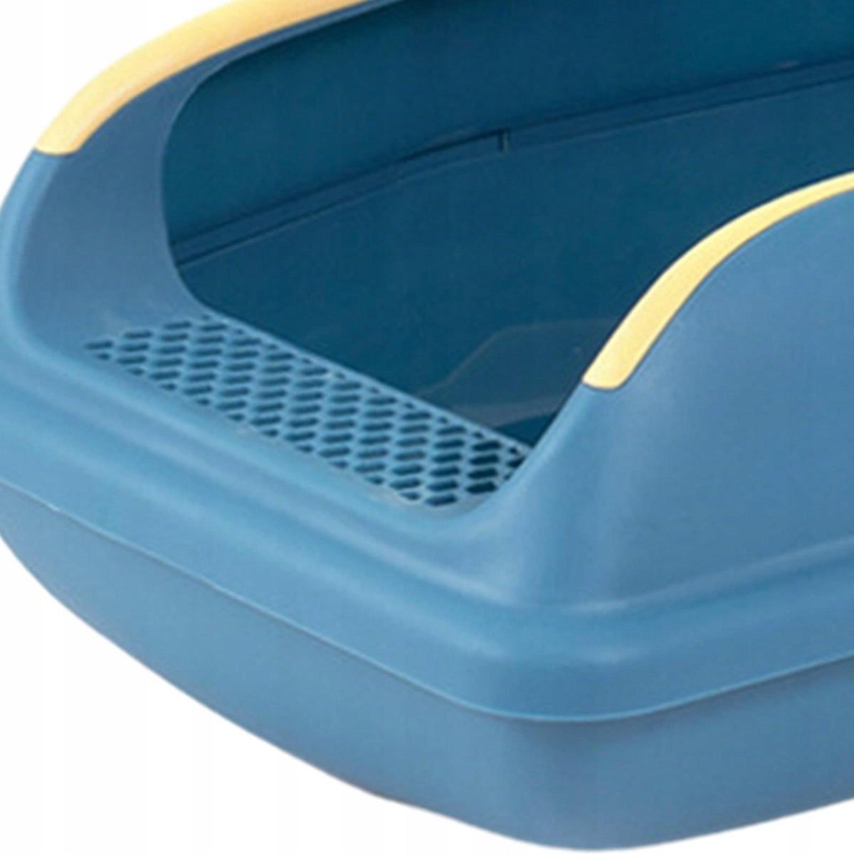 Easy Entry Cat Litter Box with High Rim, Removable PP Toilet, L Blue Packaging status original