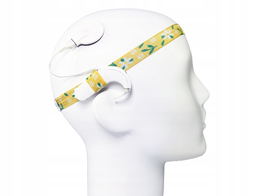 EasyFlex Headband for Hearing Aids and/or Speech Processors - Yellow - M Manufacturer code BEFM_yellow_flowers