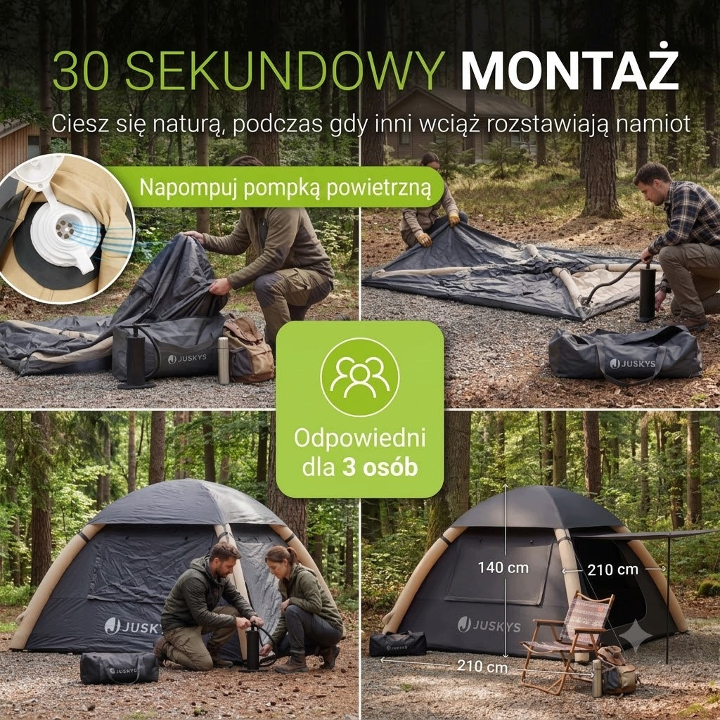 EasyFlow L inflatable tent for 1-4 people Brand Juskys