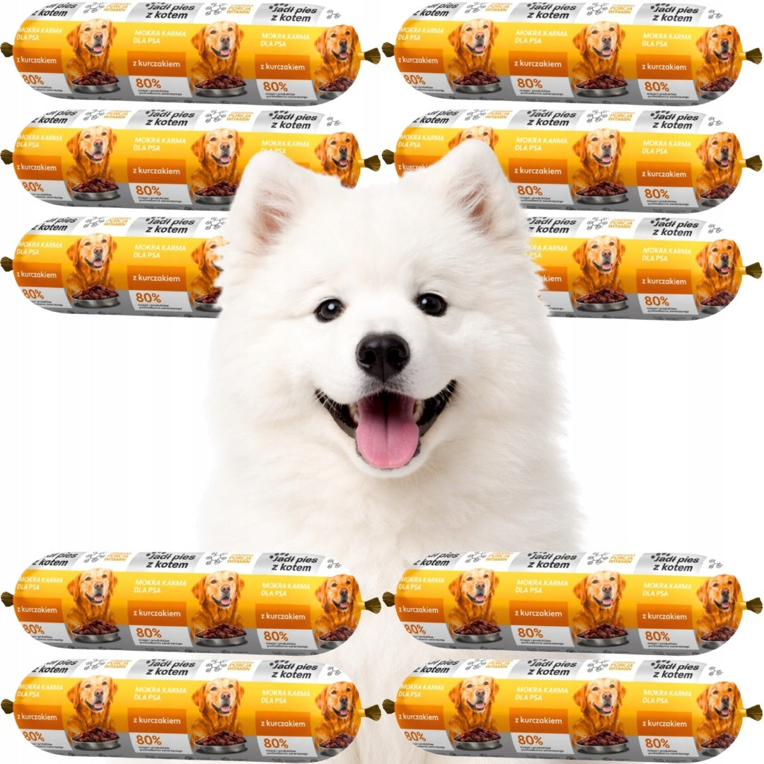 Eating Dog with Cat - Wet Dog Food with Chicken 1000g x 10 Pieces