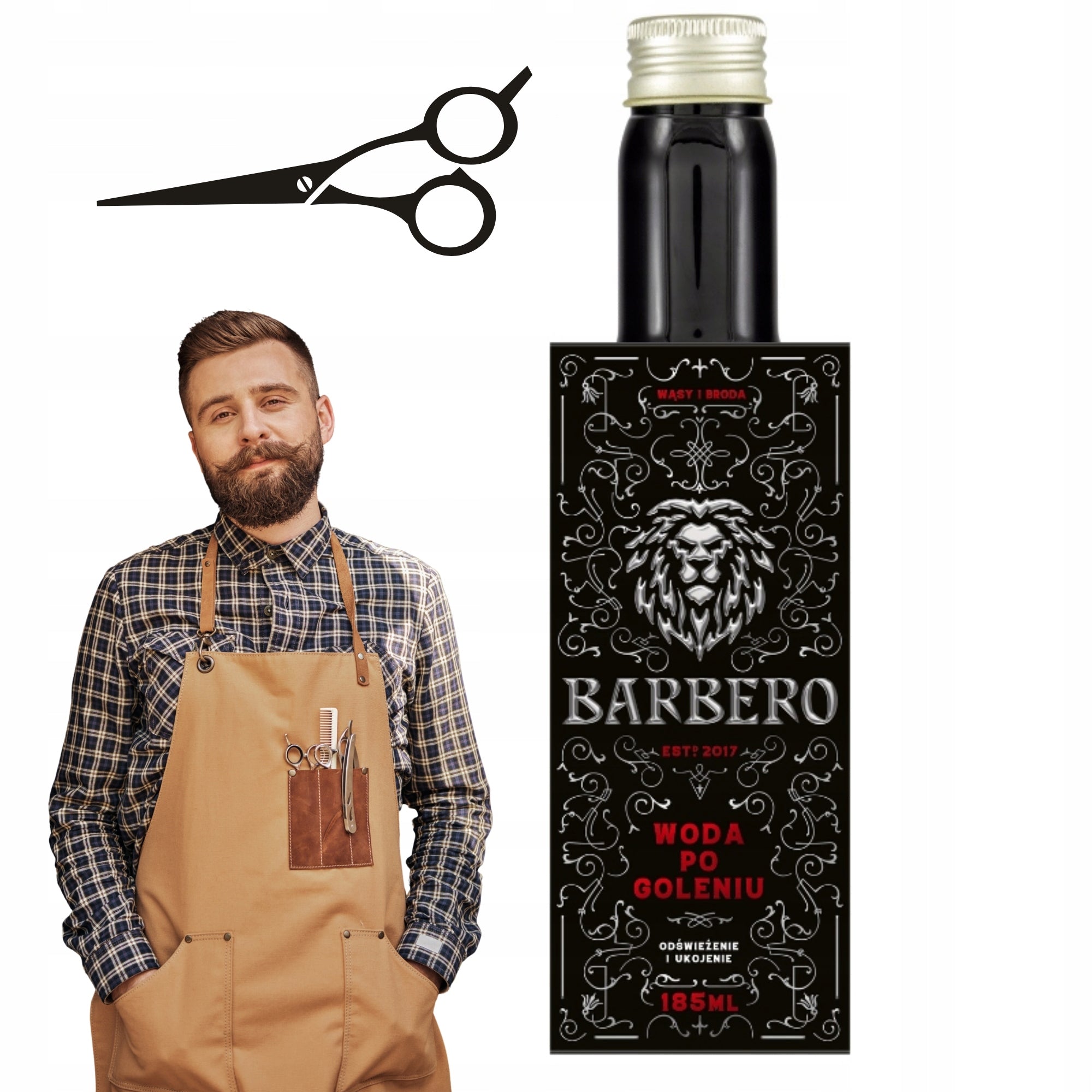 Eau de Cologne for beard Barbero aftershave for men 185 ml