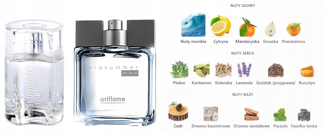 Eau de toilette Midsummer Man Valentine Edition Oriflame Packaging status original