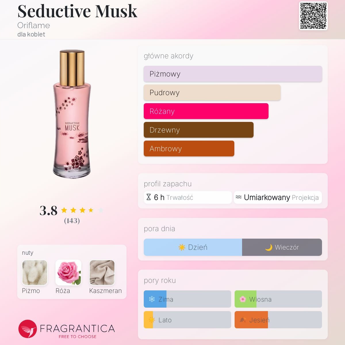 Eau de toilette Seductive Musk Oriflame Manufacturer code 25447