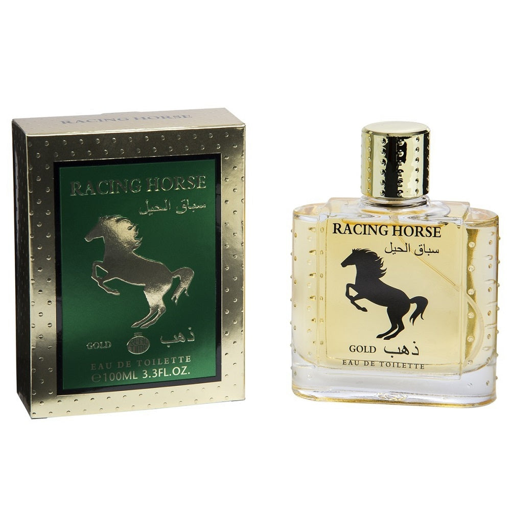Eau de toilette for men spray 100ml EDT Real Time Racing Horse Gold