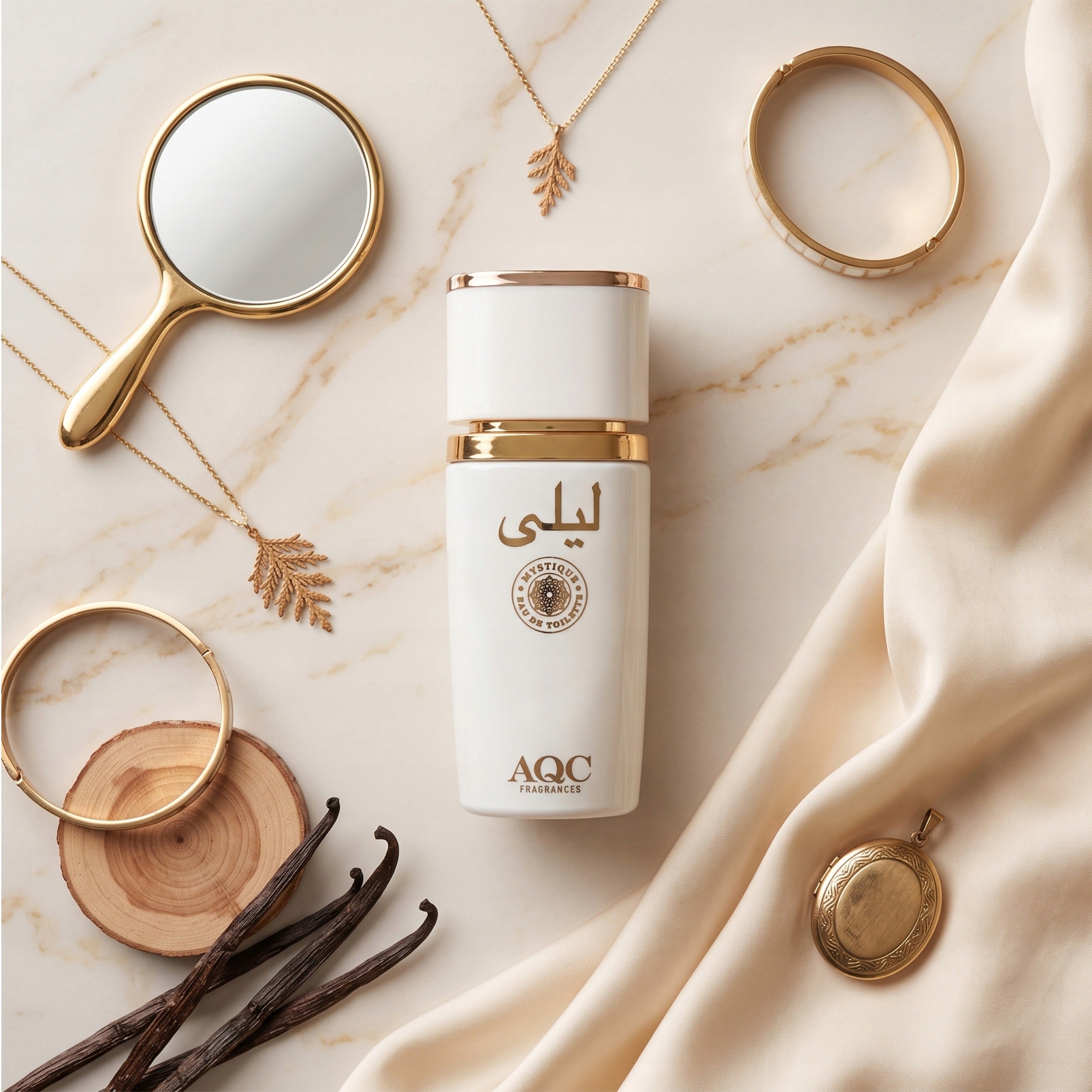Eau de toilette with hints of cedar and vanilla AQC Leila Mystique 60 ml Brand AQC Fragrances