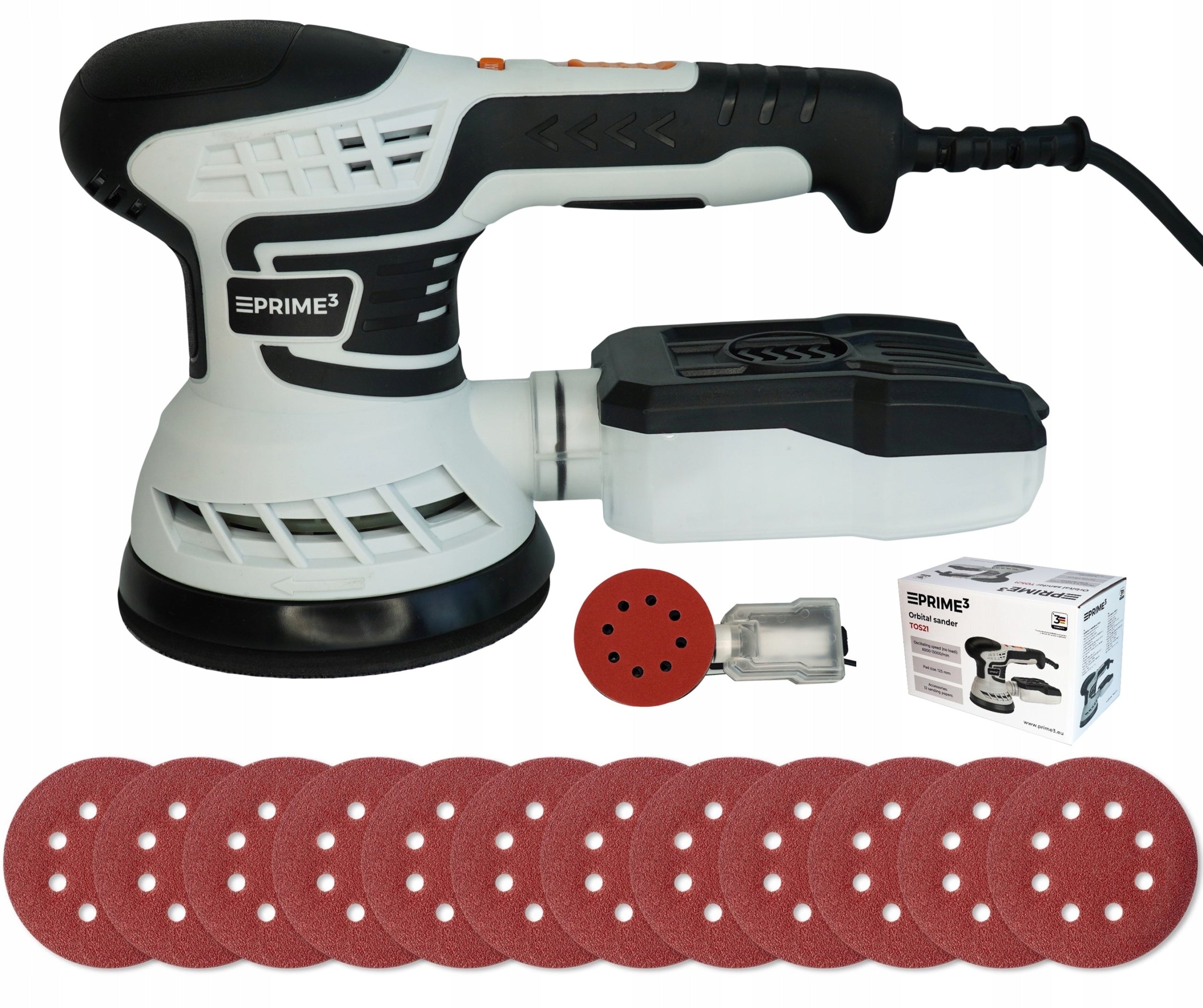 Eccentric grinding machine 350 W with dust container PRIME3 TOS21