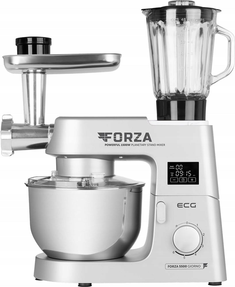 Ecg Forza 5500 Day Silver Food Processor 1500W Led Display 6,5L Power rating 1500 W