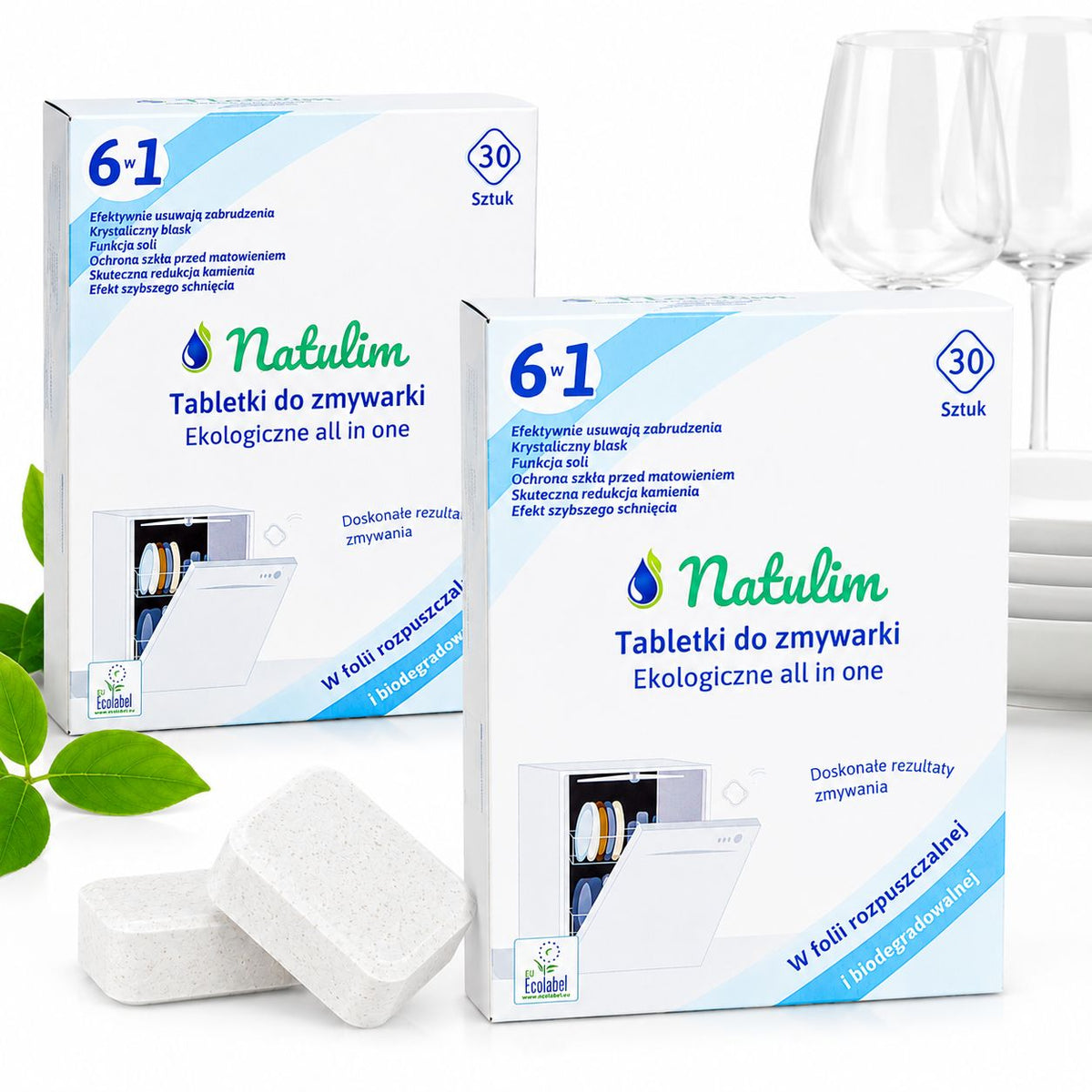 Eco Dishwasher Tablets 6in1 Natulim – 60 Pack | Eco-Friendly and Effective