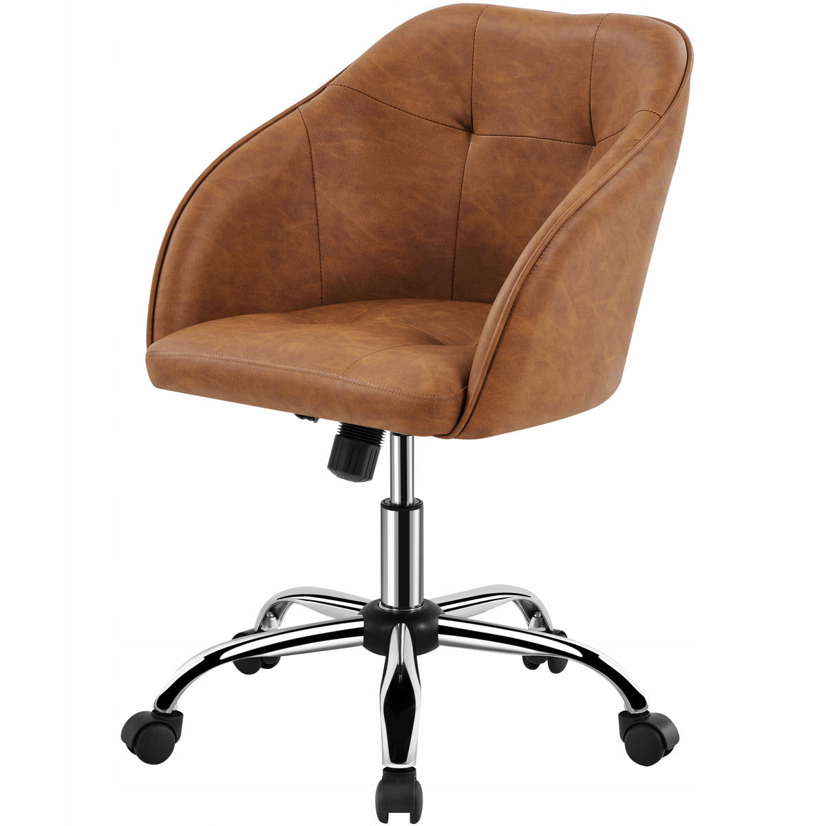 Eco Leather Office Chair, Retro Style, Swivel, Armrests, Brown Brand Yaheetech