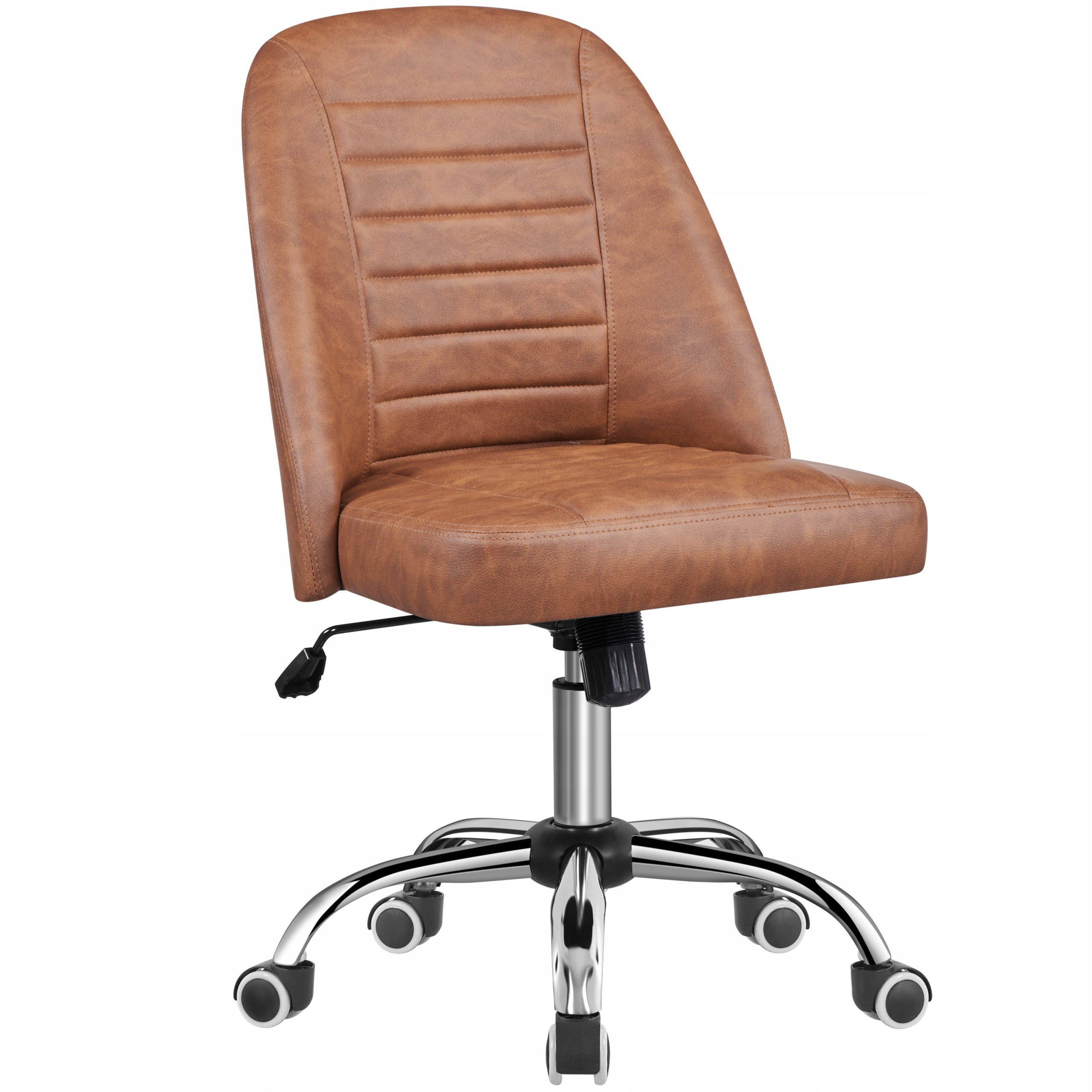Eco Leather Office Chair, on Wheels, Adjustable, Brown