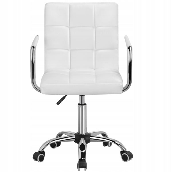 Eco Leather Swivel Office Chair with Armrests, White Packaging status original