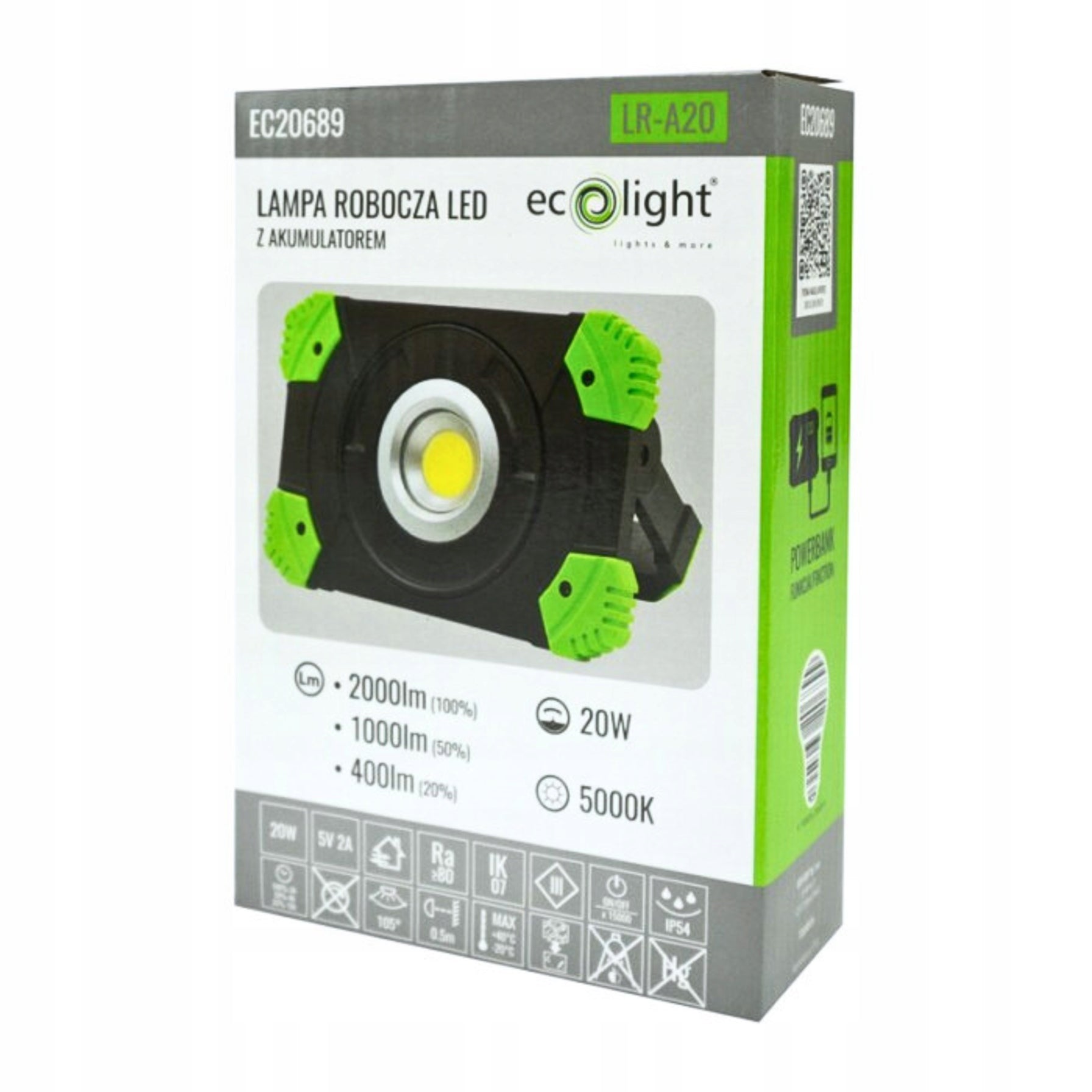 Eco Light LED Work Light With 20W Battery LR-A20 5000K EAN (GTIN) 5905036206899