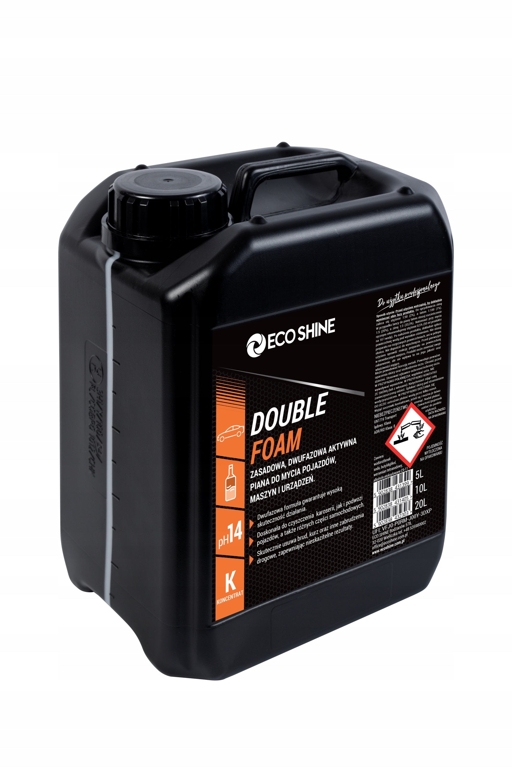 Eco Shine DOUBLE FOAM Two Phase Active Foam For Car Wash 10L Packaging status original