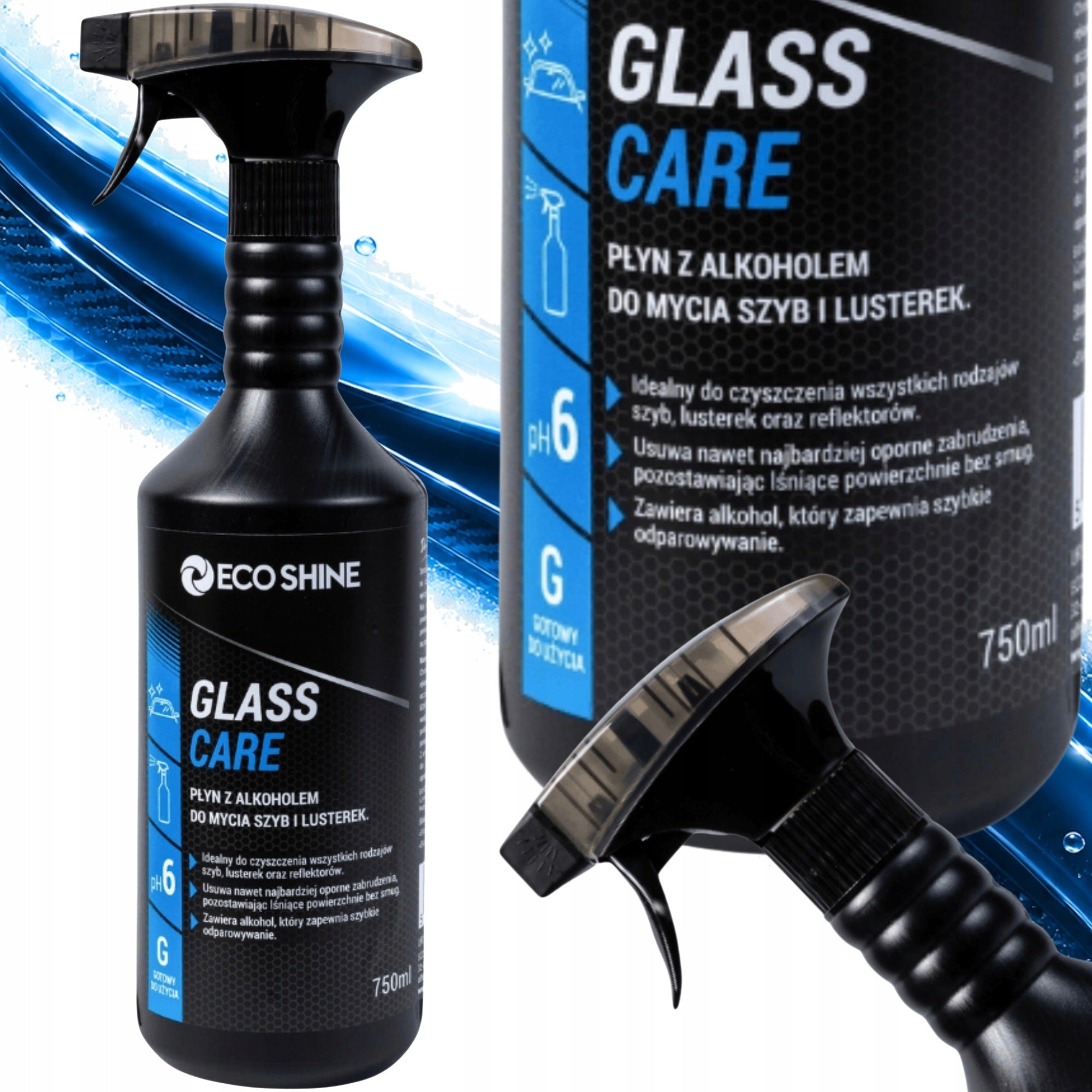 Eco Shine GLASS CARE 750 ml – liquid for car windows without streaks