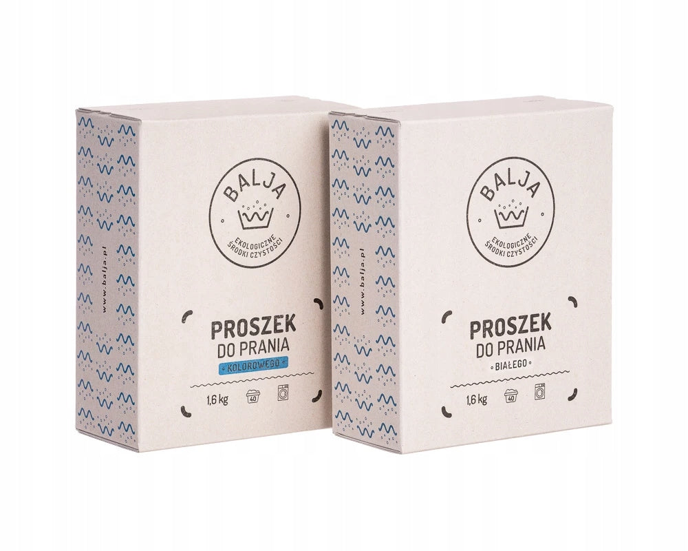 Eco-friendly Laundry Powder Set – White and Colorful 2x1,6 kg!