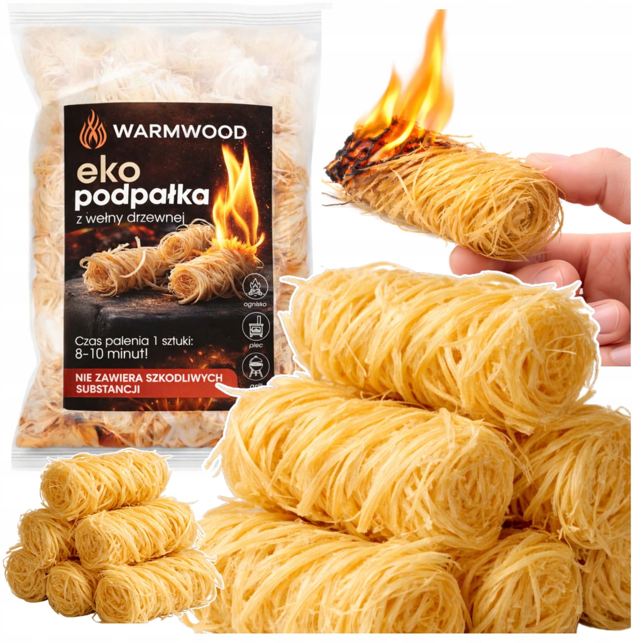 Eco-friendly kindling fire starter EKO for grill fireplace stove 2 kg natural