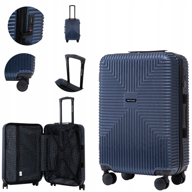 Eco-friendly medium suitcase M WINGS 24" TSA polycarbonate wheel recycling 360
