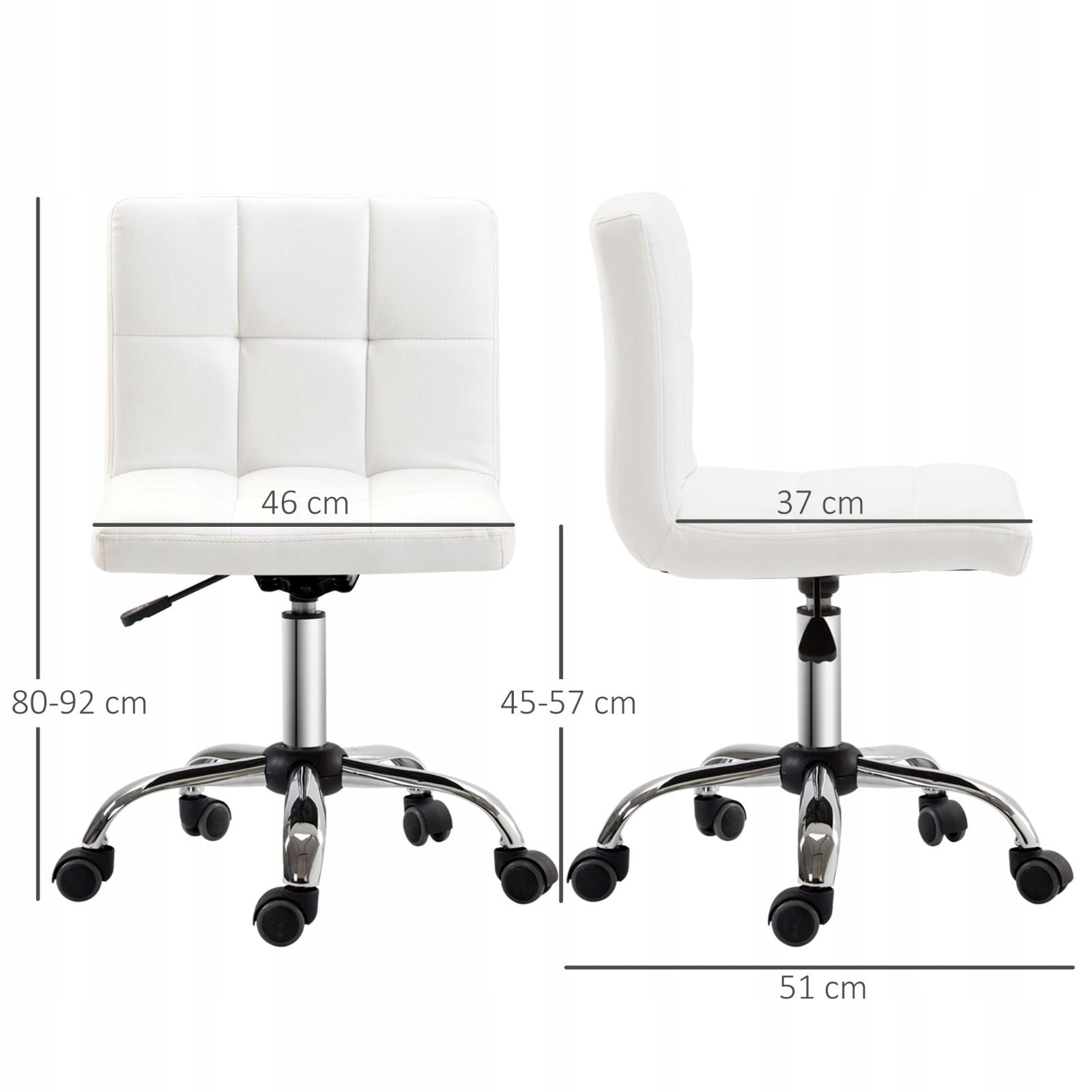 Eco-leather swivel office chair, steel, 5 wheels, white Brand no brand