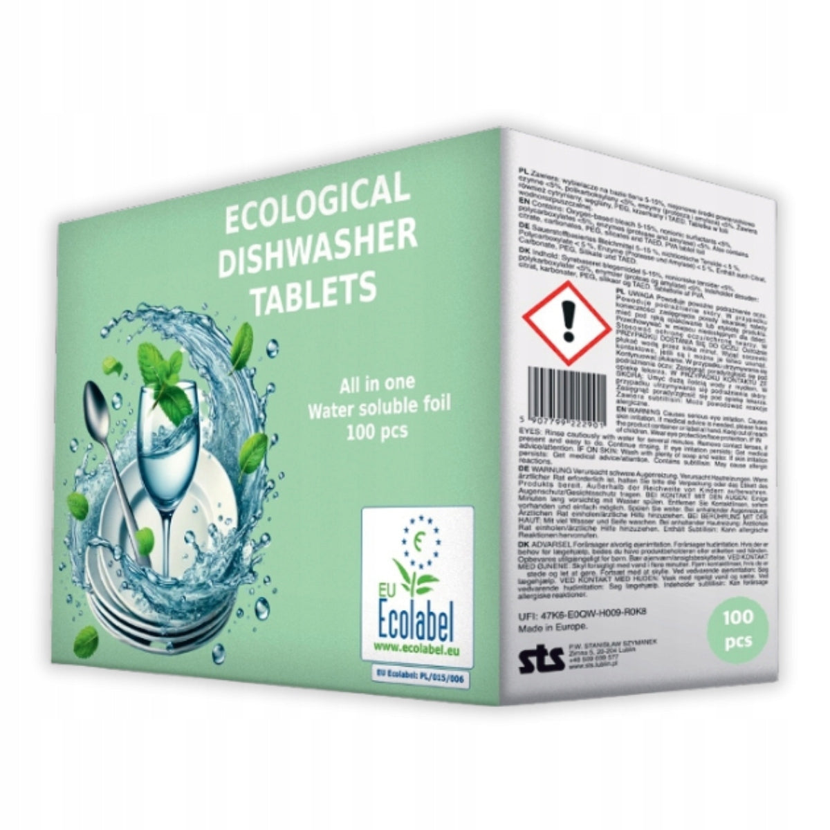 EcoLabel Dishwasher Tablets All in One 100pcs/STS Packaging status original