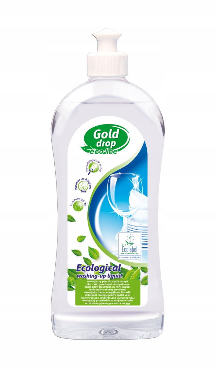 Ecological Dishwashing Liquid 500ml Eco Line x 3 PIECES Brand GOLD DROP