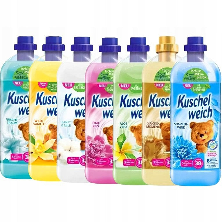 Economical Fabric Rinse Liquid Set 7x1 L GERMAN Aromatic Brand Kuschelweich