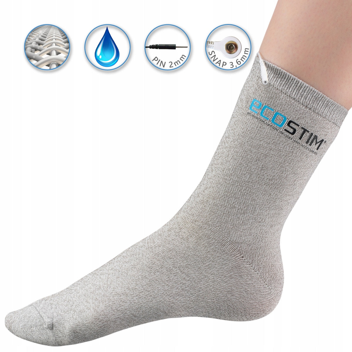 Ecostim textile electrode for feet sock TENS EMS