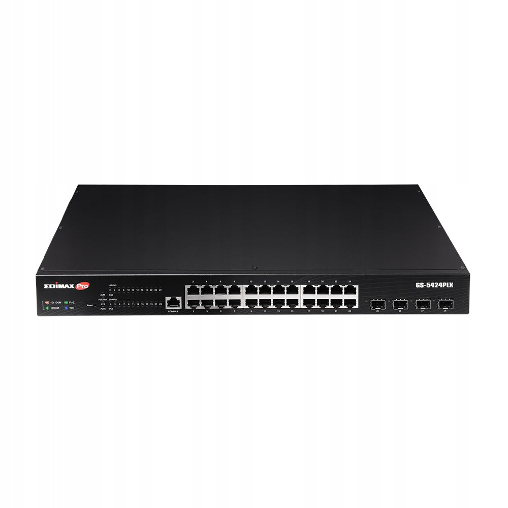 Edimax GS-5424PLX switch 24 PoE+ RJ45/SFP+ 10 GbE ports
