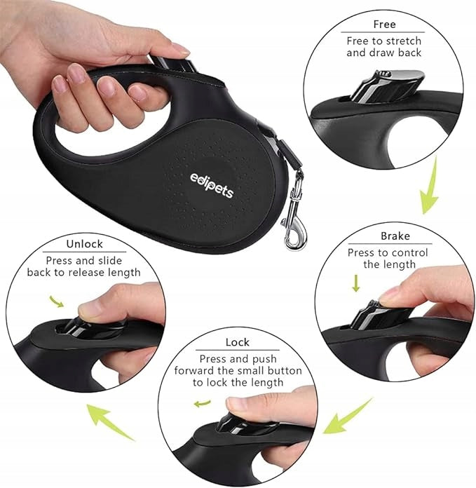 Edipets, Extended Dog Leash Retractable 5 Meters, Nylon Ribbon School Manufacturer code B0B59GWVJ9