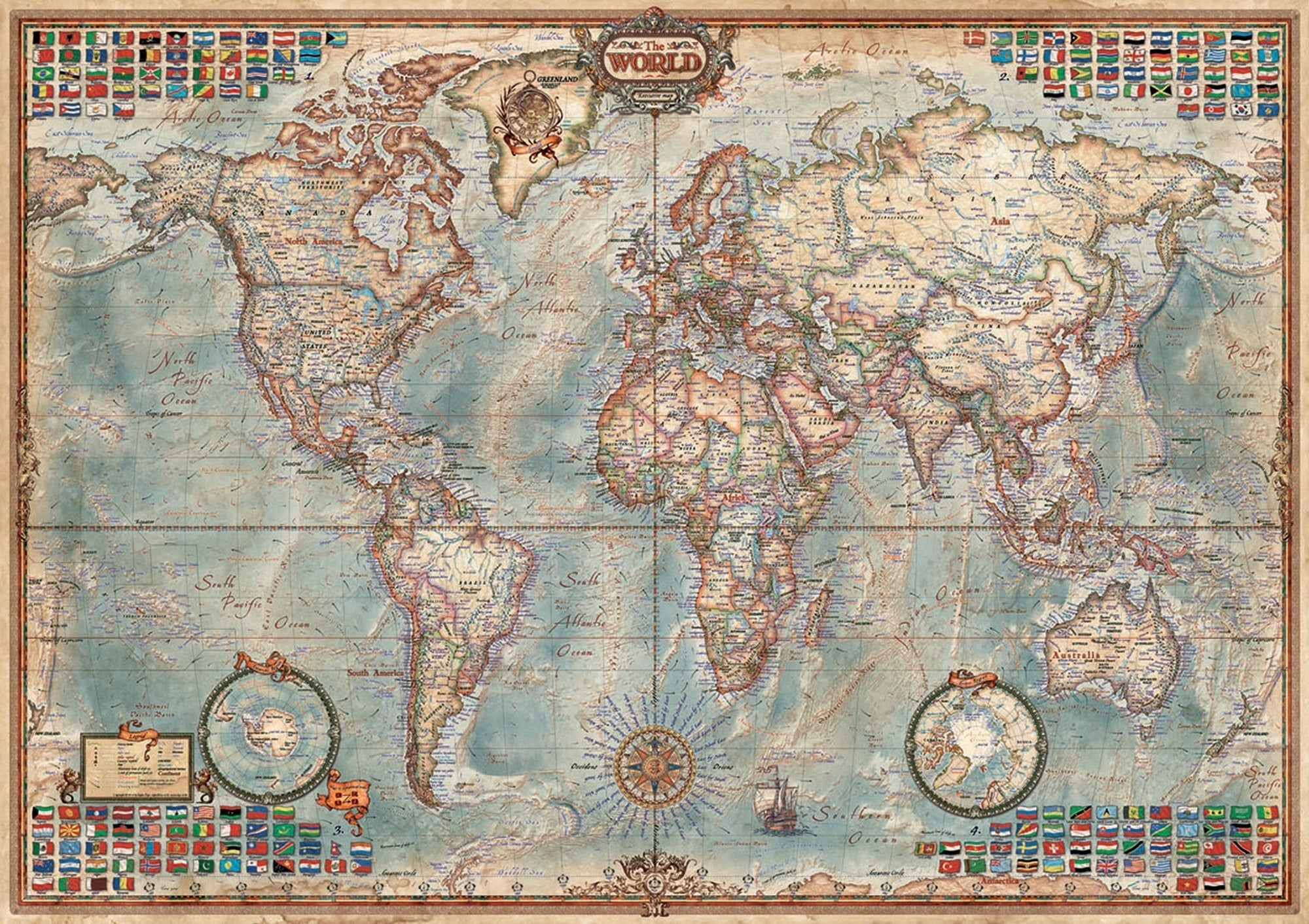 Weltkartenpuzzle, 1500 Teile 