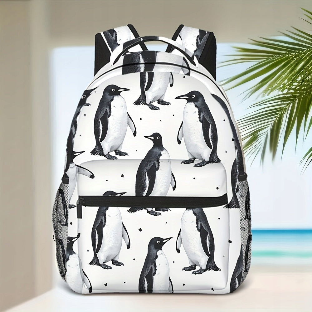 Educational Travel Backpack - Penguin Theme, Stylish, Ample Storage