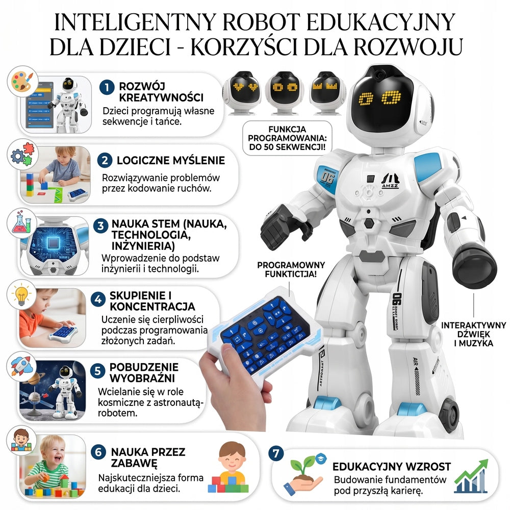 Educational robot for remote control with LED programming learning for children gift Packaging status original