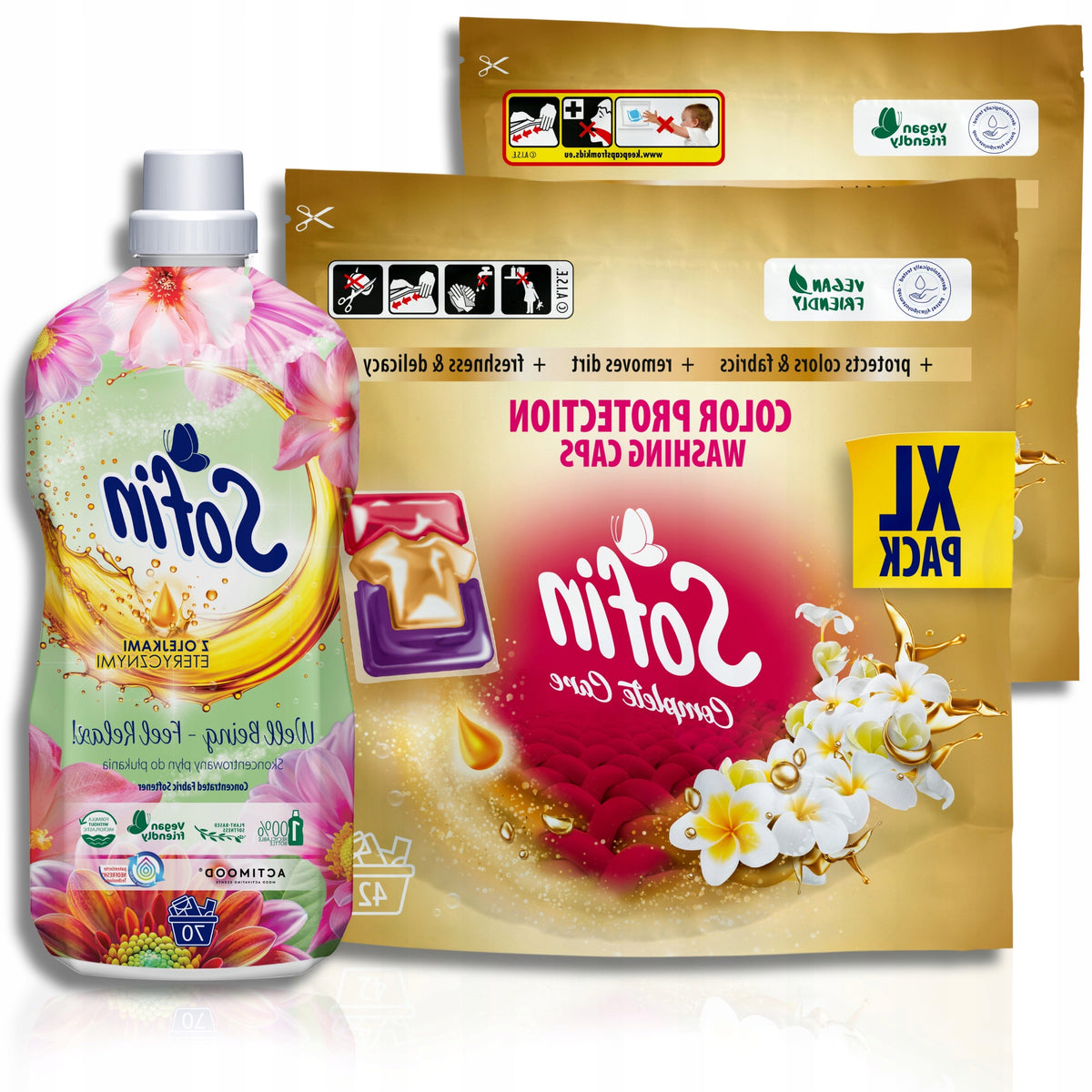 Effective Washing Capsules COLOR 66 Washes + Rinsing Liquid 1,4 L EFFICIENT