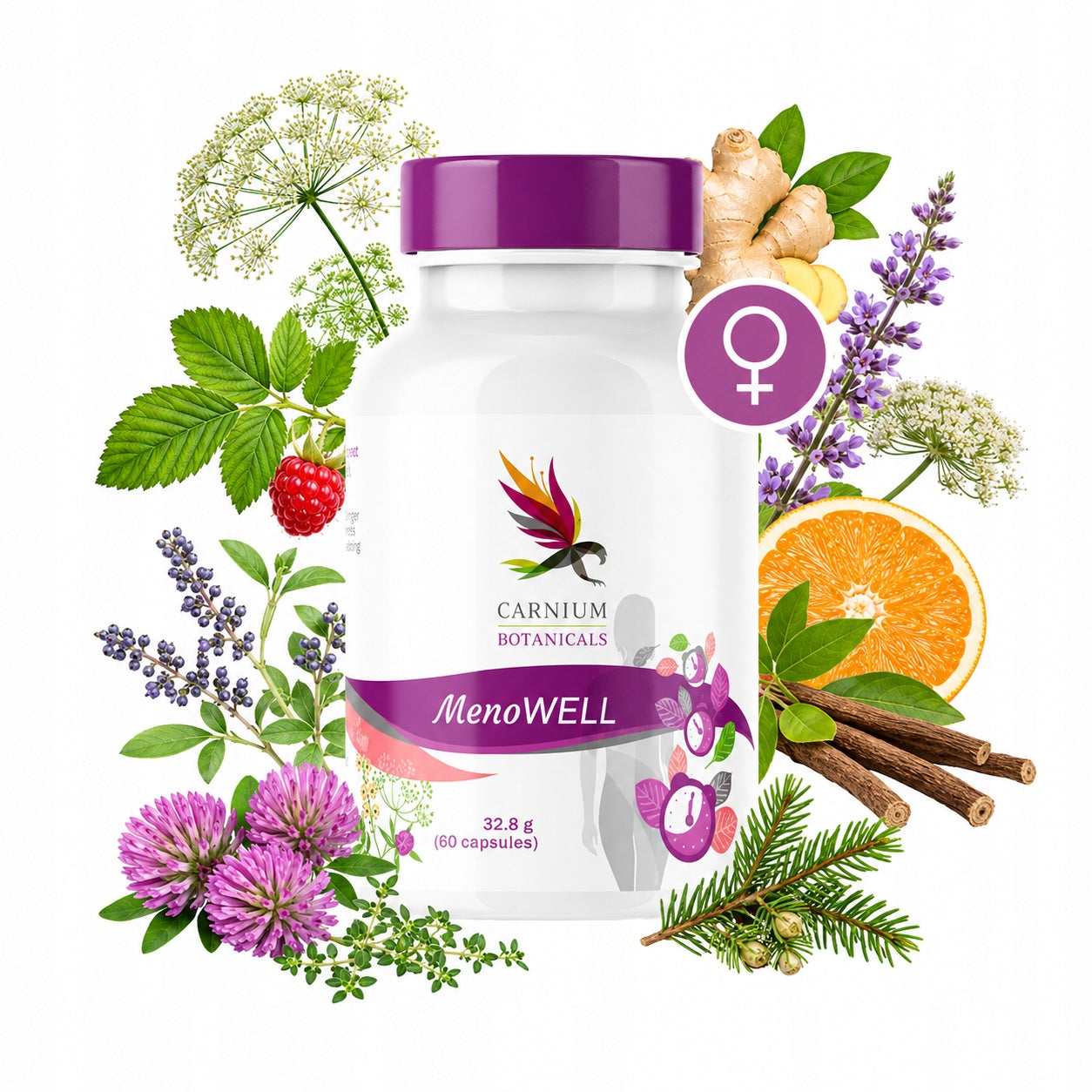 Effectively Relieves Menopause Symptoms 100% Natural Ingredients MenoWell 60pcs