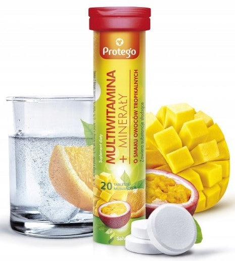 Effervescent tablets Salvum Protego multivitamin tropical fruit 20 pcs. Manufacturer code 5902020378983