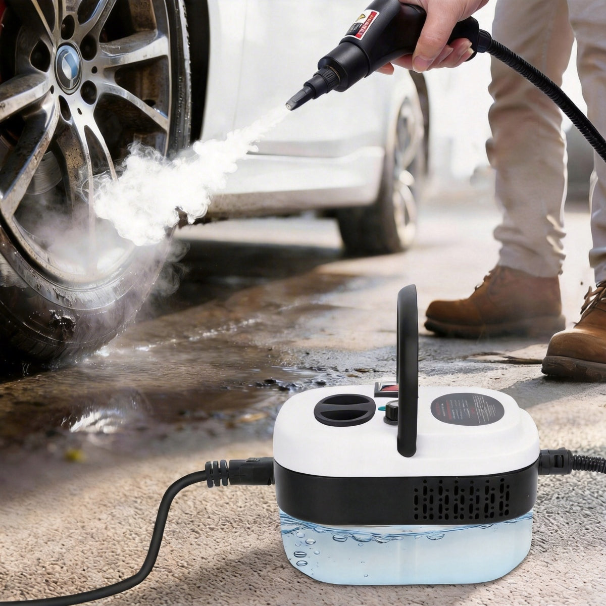 Efficient Steam Cleaner 2500W,1200ML ,3.0 BAR with 3 brush heads Product weight with unit packaging 1.97 kg