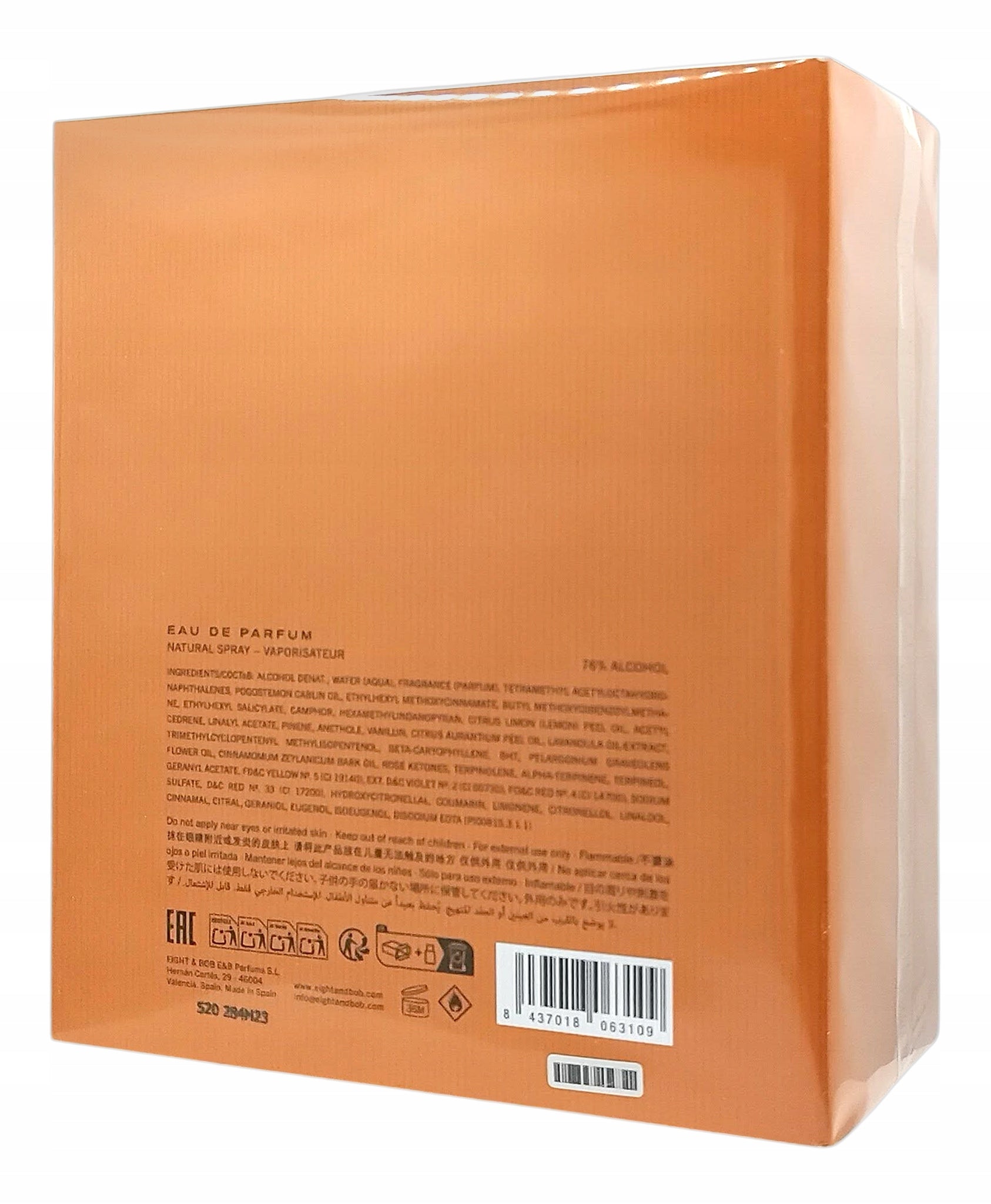 Eight & Bob Egypt EDP 100ml Product in foil Manufacturer code S20 284H23