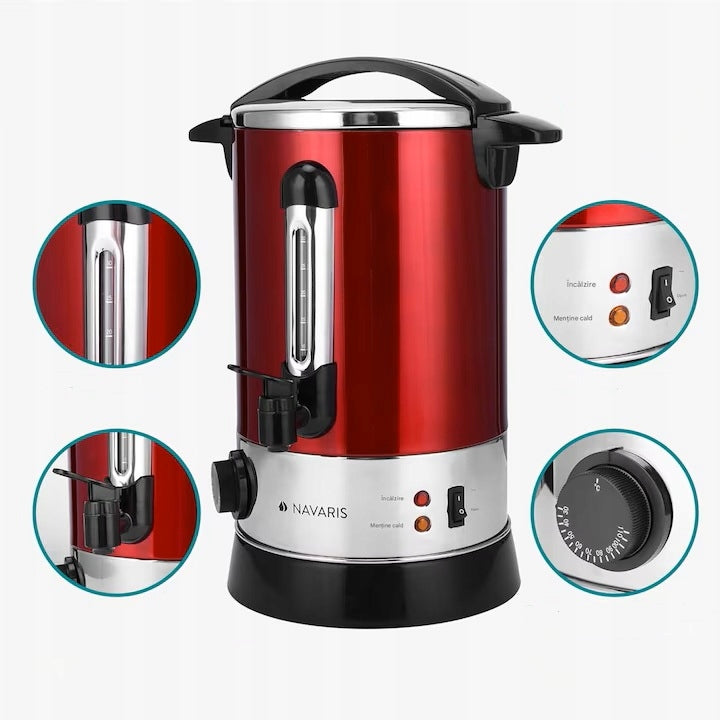 Ekspres do kawy, grzane wino, herbata, Navaris, 6,8L, 950W, Czerwony Manufacturer code 4057665380028