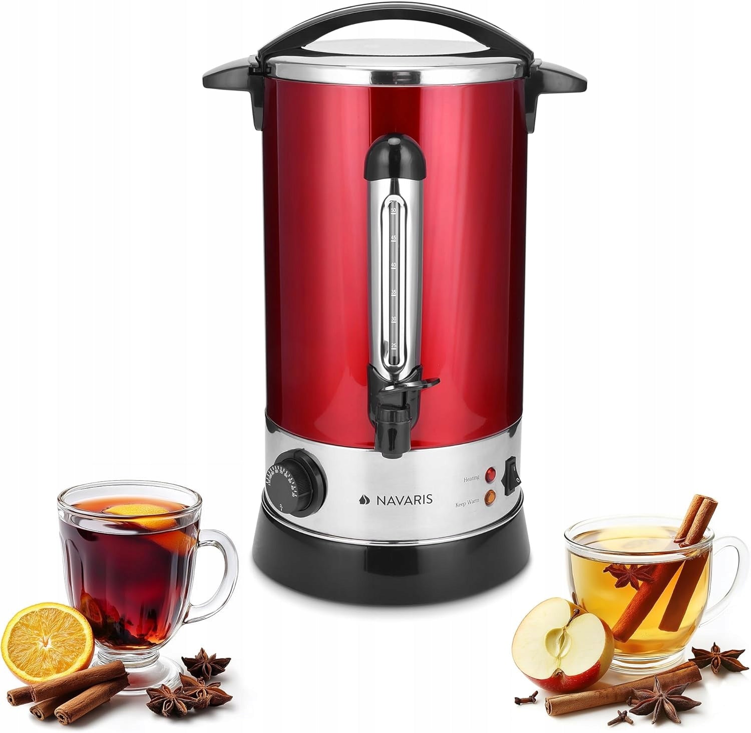 Ekspres do kawy, grzane wino, herbata, Navaris, 6,8L, 950W, Czerwony
