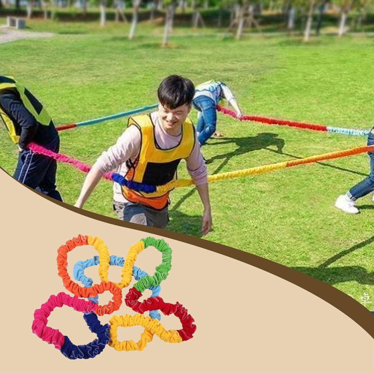Elastic Cooperative Stretchy Band Parent Child Activities Game Prop 2m