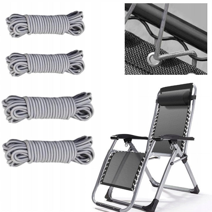 Elastic Drawstring for Garden Chair Deckchair Repair 4 Pcs Grey