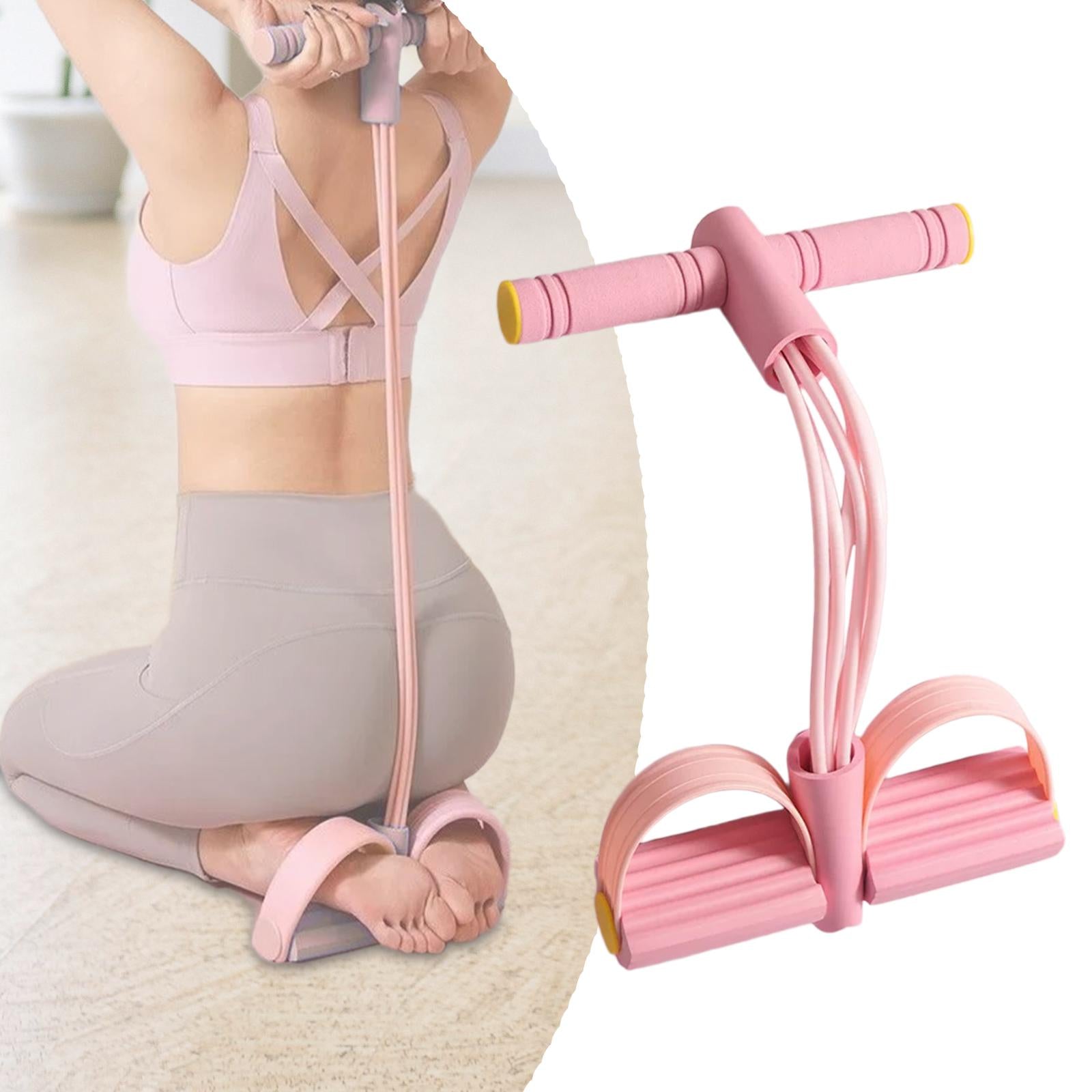 Elastic Pedal Puller Resistance Band Elastic Sit up Pull Rope Tension pink