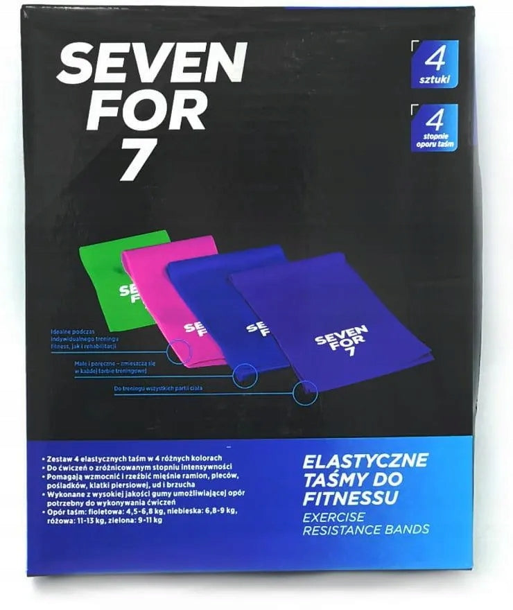 Elastic exercise tapes 4 pieces - Seven For 7