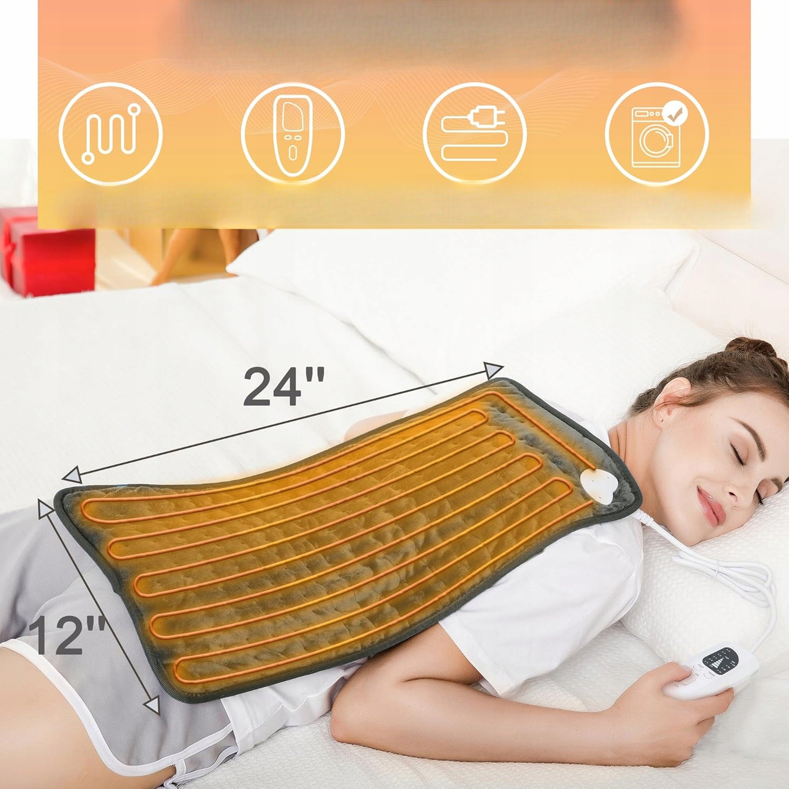 Electric Back Heating Pillow Neck Shoulders Belly Adjustable Medical device no
