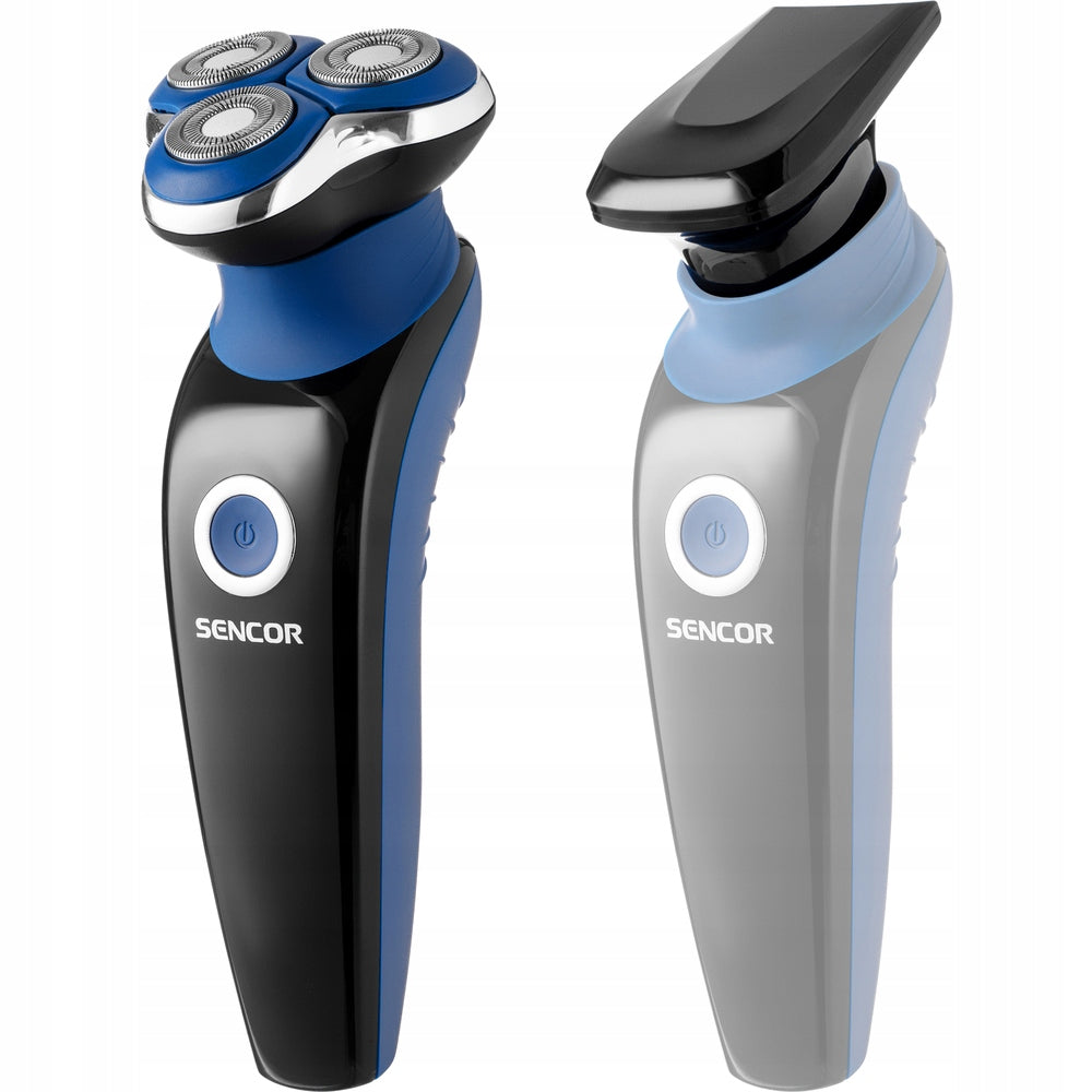 Electric Beard Trimmer Shaver Sencor 5520BL Direct Drive 3 Heads Model 601505604